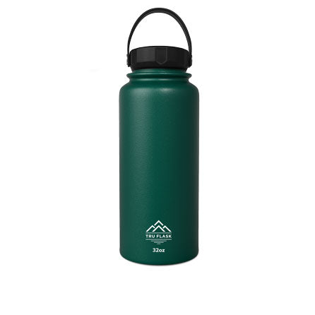 Green 32oz Double Walled Insulated Water Bottle | Tru Flask
