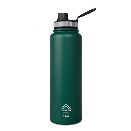 Green 40oz Double Walled Insulated Water Bottle | Tru Flask