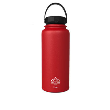Red 32oz Double Walled Insulated Water Bottle | Tru Flask