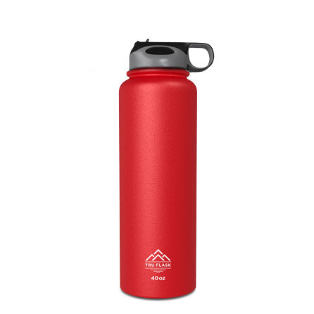 Red 40oz Double Walled Insulated Water Bottle | Tru Flask