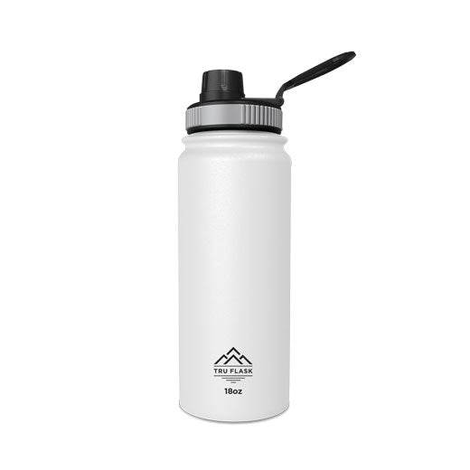 White 18oz Double Walled Insulated Water Bottle | Tru Flask