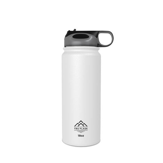 White 18oz Double Walled Insulated Water Bottle | Tru Flask
