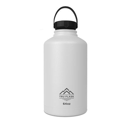 White 64oz Double Walled Insulated Water Bottle | Tru Flask