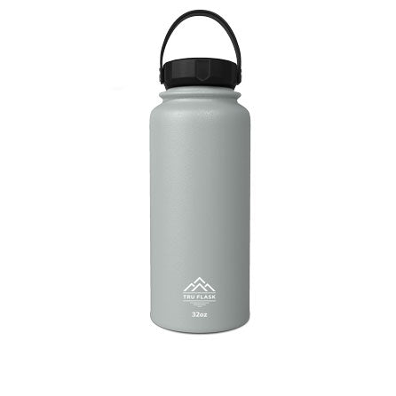Gray 32oz Double Walled Insulated Water Bottle | Tru Flask